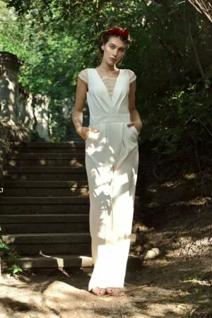 Combinaison de mariée sur mesure par Alina Marti Paris